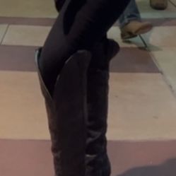 Botas Vaqueras Negras Cowgirl Knee High Boots