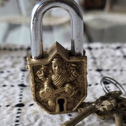 Collectable Item Pure Brass And Heavy  Hindu Goddess Lock.  
