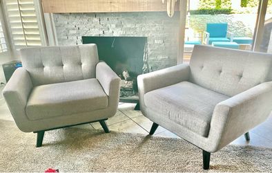 Pair of gray contemporary chairs