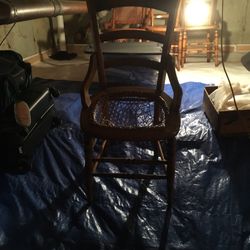 Antique Wood Chairs  4 Each Need Seat Repair