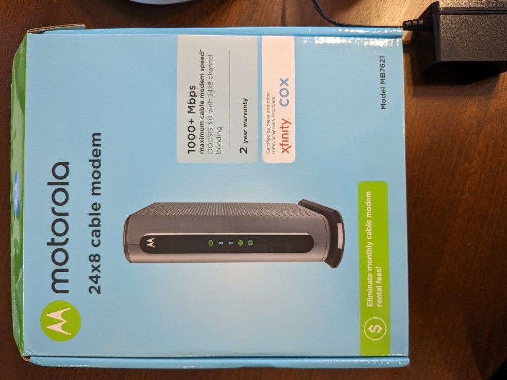Motorola MB7621 Cable Modem | Approved for Comcast Xfinity | Up to 900

