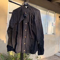 Black Button-Up Utility Jacket size Xl