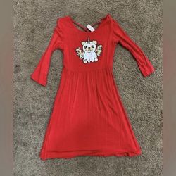 Girls Justice Holiday Christmas Pug Dress Size 12