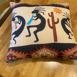 Southwest Kokapeli & Saguaro cactus 17 inch throw pillow. Good condition.