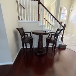 Two Chairs And A Round Table