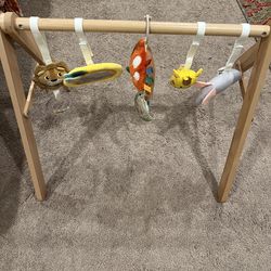 wooden baby play gym