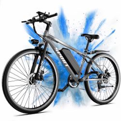 Electric Bike for Adults, 1500W Peak Mountain Ebike with 25 MPH, 65 Miles Range, 1-7 Speeds, 48V 10Ah Removable Battery 26" Ebike for Commute