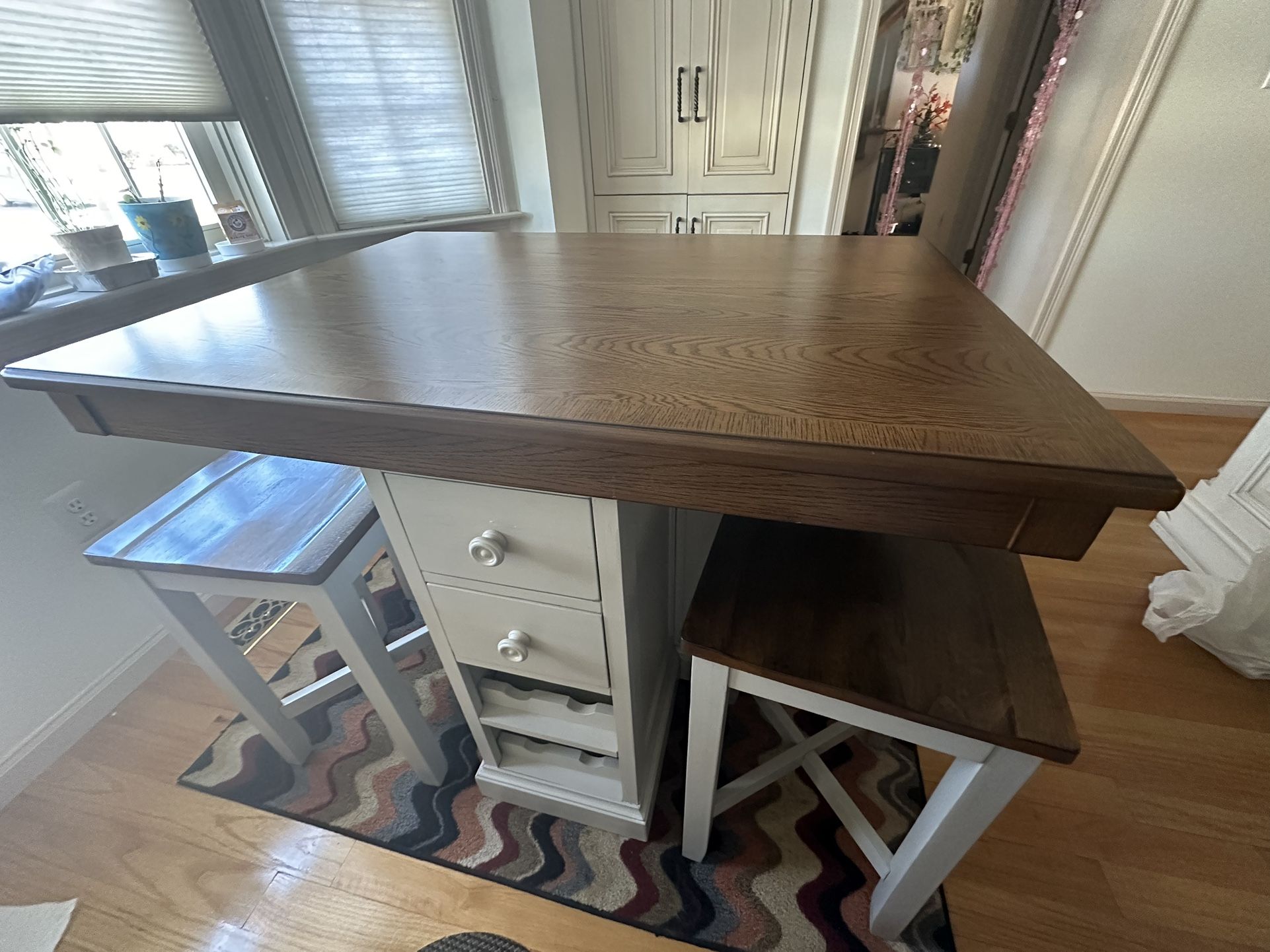 Farm Style Dining Table With Four Chairs