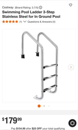 three Step Stainless Steel Pool Ladder