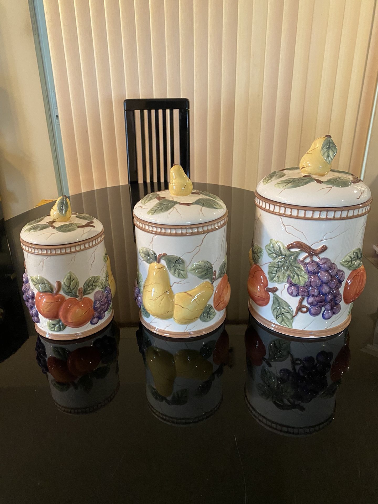 Crystal Clear Pompeii Fruit Canister Set