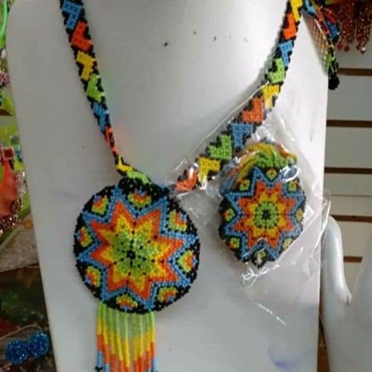 Hand Made Beaded Necklace, Earings, Bracelet