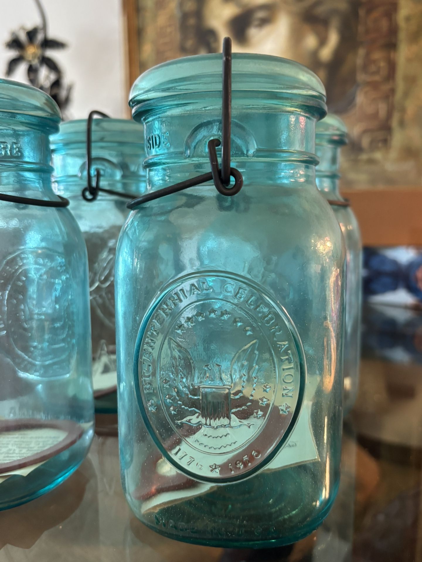 (6) Ideal Ball Glass jars No Damage