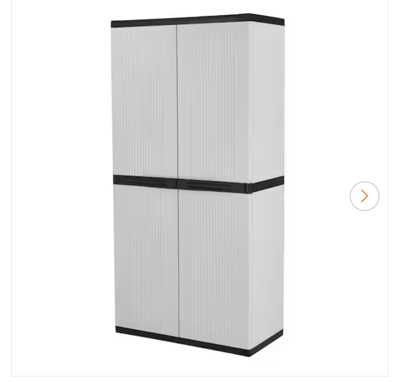 Premium One 35 in. W x 71.7 in. x 18.5 in. D 4-Shelf Resin Freestanding Cabinet in Grey
