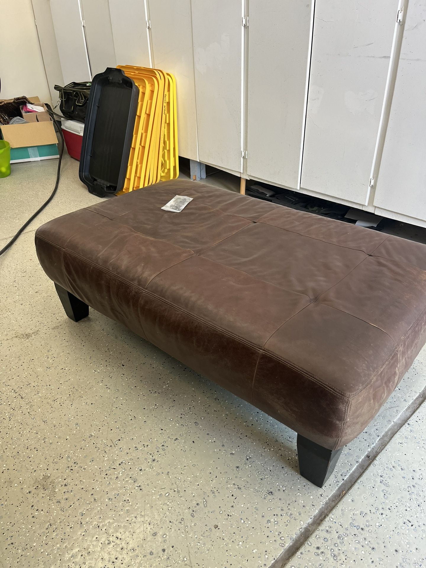 Large Leather Ottoman Coffee Table