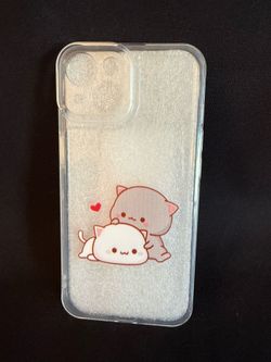 iPhone 14 Phone Clear Case Cats Love