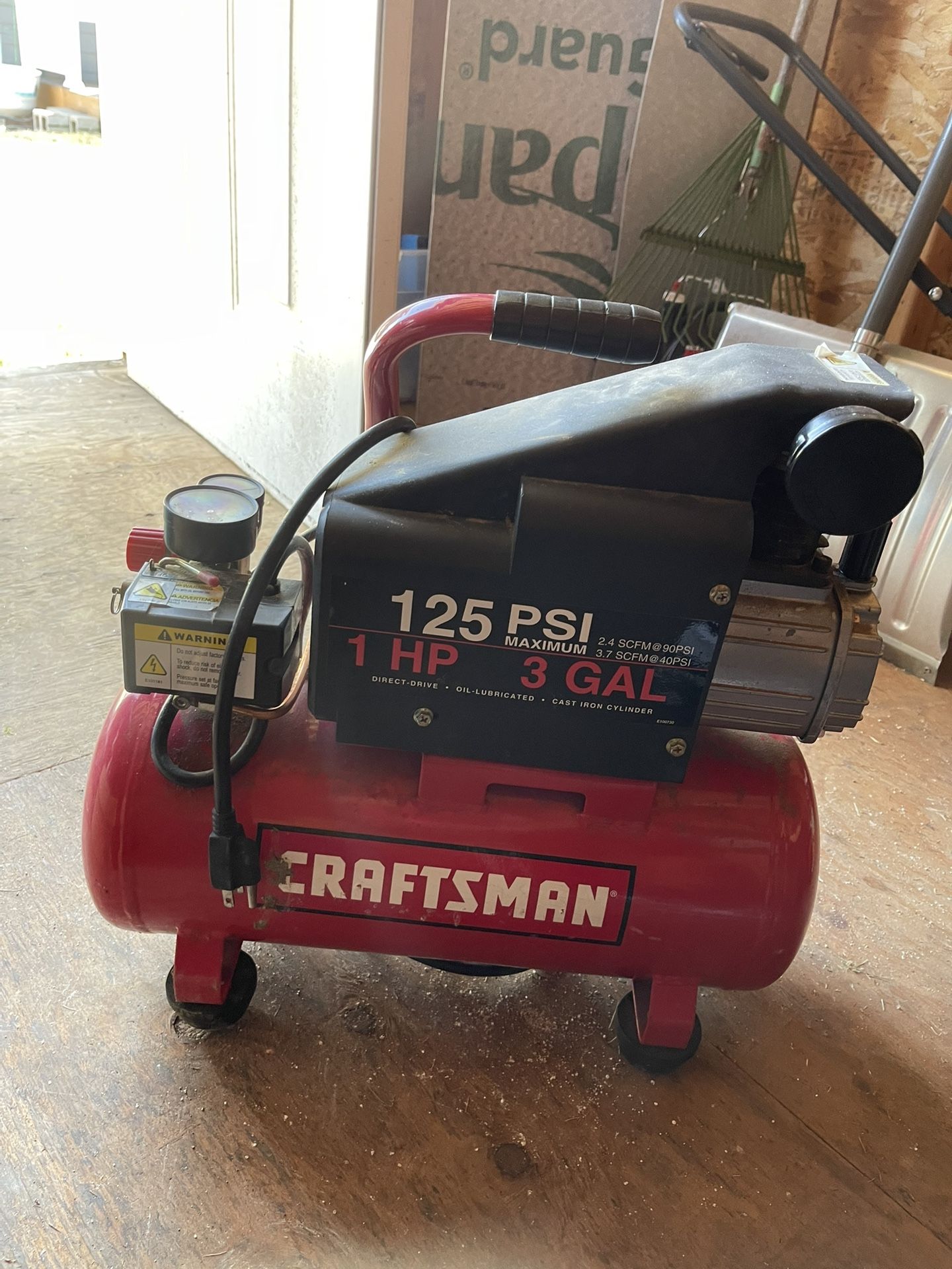 Craftsman PSI 1HP 3 Gallon Air Compressor (Not Working)