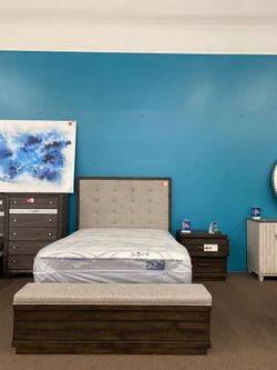 Queen Size Bed Frame and Night Stand; Sold Separately