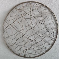 Large Round Gold Metal Wall Art