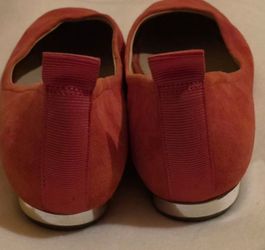 Coral Suede Slip-On Flats