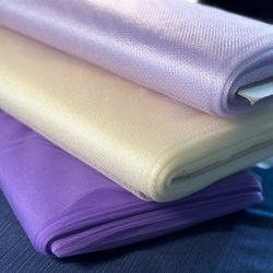 3 Bolts Of Tulle Fabric, Nearly Full - Sold As Set Only