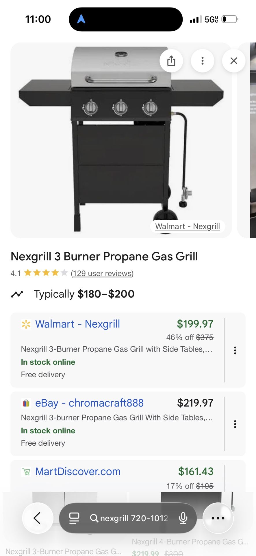 nexgrill 3 burner gas grill never used still in box