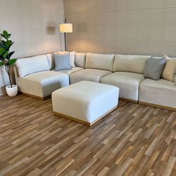 White Costco Henredon Murphy 6-Piece Modular Sectional w/ Ottoman - Free Delivery