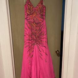 Pink Embellished Mermaid Style Gown