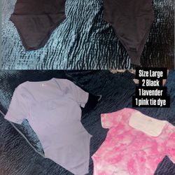 Women's 4 Piece Ribbed Square Neck Short Sleeve Bodysuits