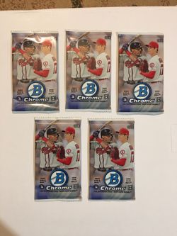 2018 Bowman Chrome unopened packs of baseball cards - 5 packs
