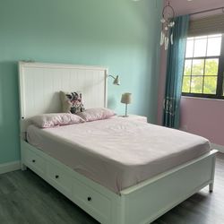 IKEA Bed Queen size white wood
