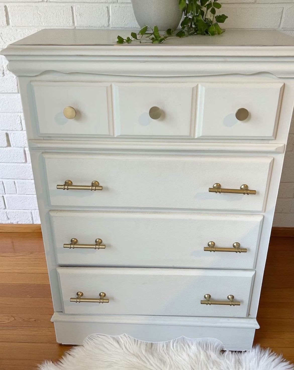 Refinished Wooden Dresser with 4 drawers