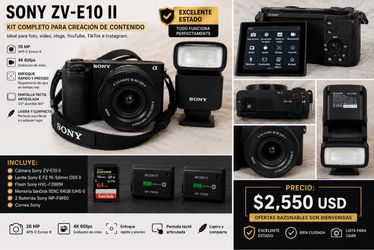 Sony ZV-E10 II Mirrorless Camera in excellent condition