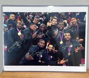 Team USA Signed Photo: LeBron, Durant, CP3, Kobe, Carmelo with Authentication!
