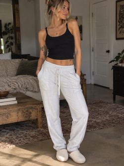 Women’s Cozy Lounge Pants Soft Drawstring Loungewear Sweatpants Bottoms Relaxed Fit Size Small