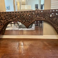 Custom Indonesian Hand-Carved Wooden Architectural Arched Wall Panel - MUST BE GONE TODAY