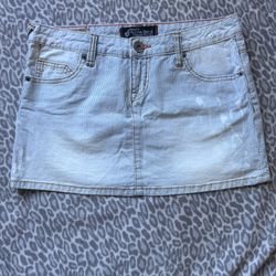 Volcom Fitch Stripe Denim Jean Skirt