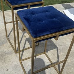 Navy And Gold Stools