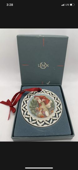 LENOX 1989 SANTA'S VISIT Ornament from  SANTA'S PORTRAITS Series w/box MINT
