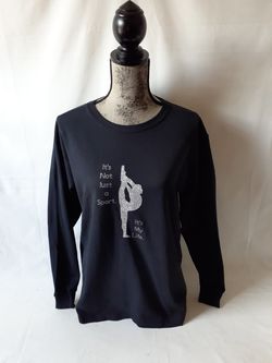 Gildan women's black long sleeve graphic long sleeve top "It's not a Sport It's My Life" size XL