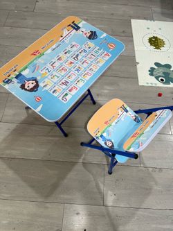 Kids folding table desk chair set. 20$