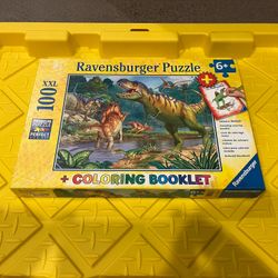 Ravensburger World of Dinosaurs Puzzle and Coloring Booklet