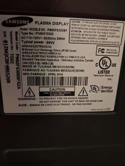 Samsung 60" Plasma TV PN60F5300BF