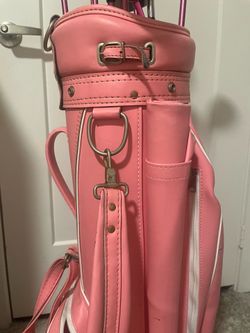 Pink vintage golf bag and clubs - LEFTY