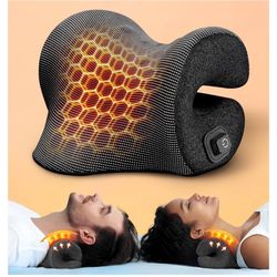 Brand: Famedio 3s Heated Neck Stretcher for Neck Pain Relief, Graphene Heating Pad, Odorless Neck Cloud Cervical Traction Device Chiropractic Pillow f
