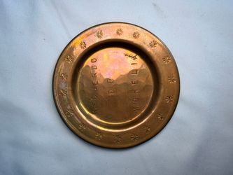 Vintage Hammered Copper Dish Recuerdo de Morelia Plate