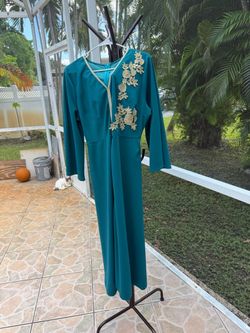 Blue gold dress