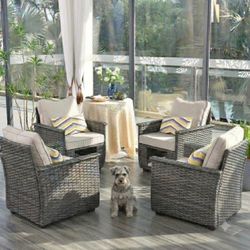 Four-piece Patio Furniture Set Outdoor Patio Furniture 🚎🆕🚛