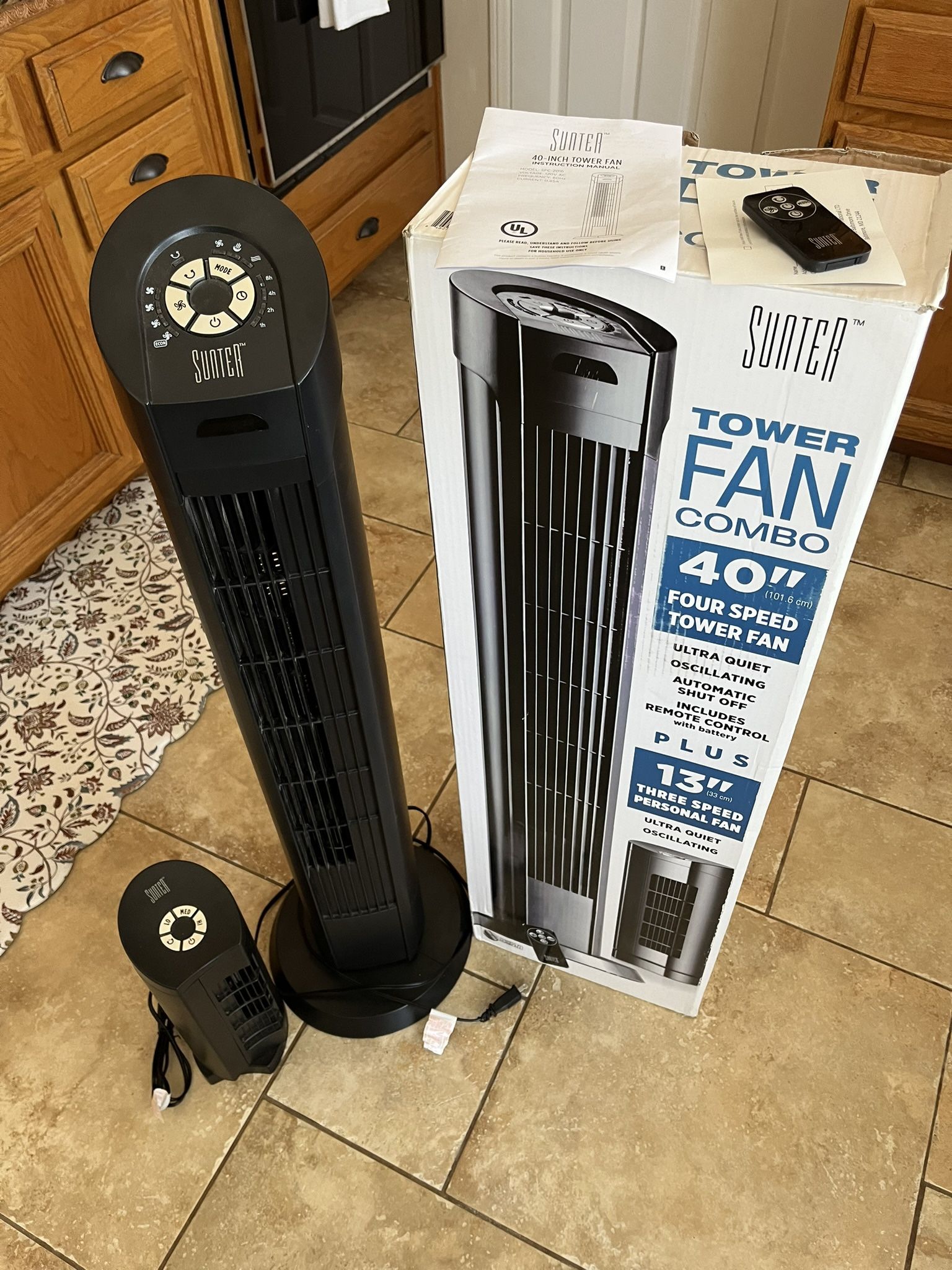 Set Of 2 Tower Fans-One Large And One Small