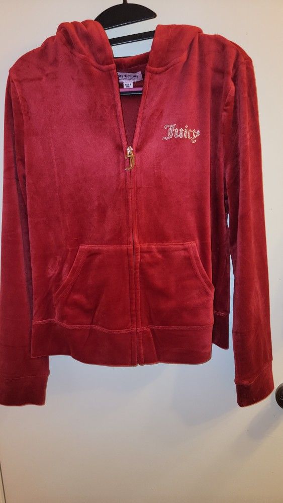 Juicy Couture Red Velour Hoodie