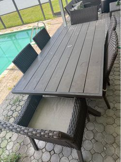 Wicker Patio Dining Table